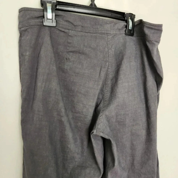 EILEEN FISHER Charcoal Gray Straight Leg Linen Viscose Spandex Pant Size 6 - Picture 5 of 8
